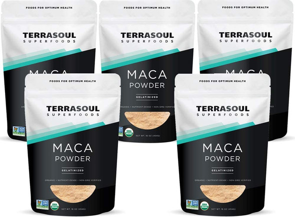 Terrasoul Superfoods Organic Gelatinized Maca Powder 5 Lbs  Premium Quality  Supports Increased Stamina  Energy  Gelatinized for Easy Digestion