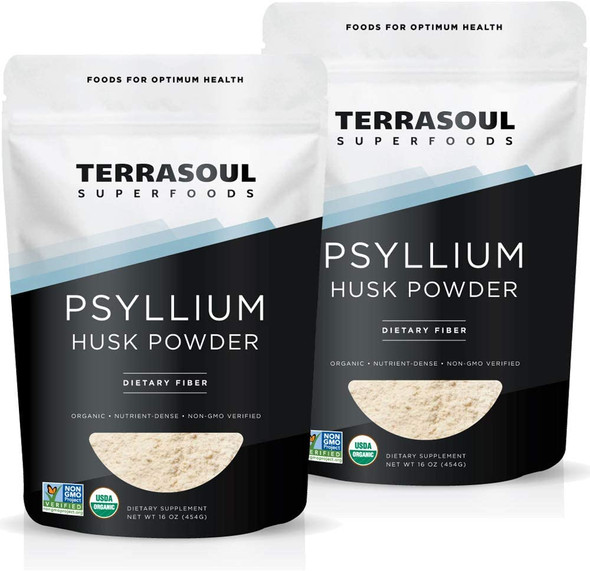 Terrasoul Superfoods Organic Psyllium Husk Powder 2 Lbs 2 Pack  Superfine Texture  High Purity  Keto Baking