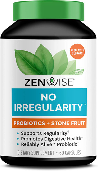 Zenwise No Irregularity Magnesium Vegan Probiotics  Constipation Protection and Digestive Relief with Prune Apricot and Date Juice for Women and Mens Digestive and Immune Health  60 Count