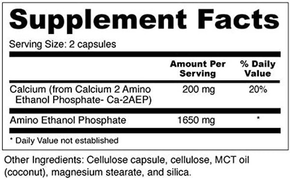 Calcium AEP for Nerves Cell Membranes 925mg Ca2AEP Per Capsule 180 Capsules
