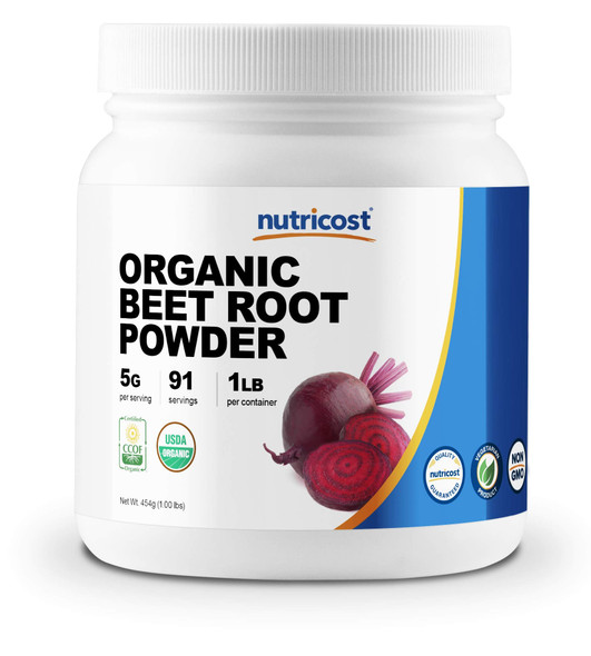 Nutricost Organic Beet Root Powder 1 LB - Superfood, Certified USDA Organic