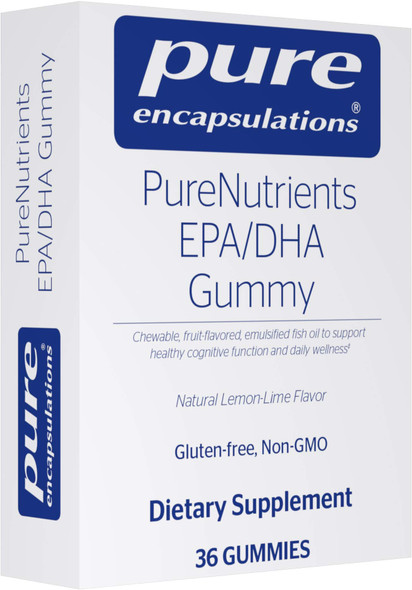 Pure Encapsulations - PureNutrients EPA/DHA Gummy - Gummy Soft Chew to Support Healthy Cognitive Function and Daily Wellness - 36 Gummies - Natural Lemon-Lime Flavor