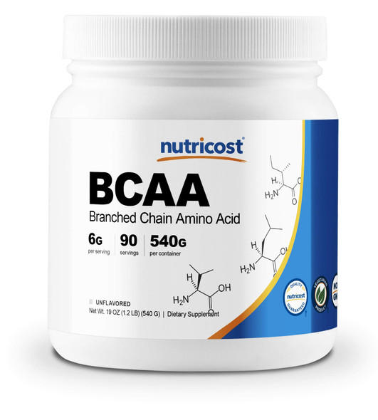 Nutricost BCAA Powder 2:1:1 (Unflavored) 90 Servings - High Quality Branched Chain Amino Acids