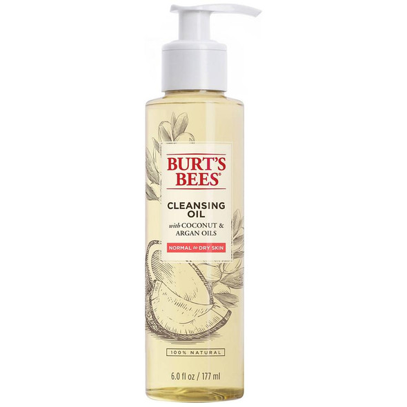 Burt's Bees Cleansing Oil with Coconut & Argan Oils for Normal to Dry Skin 6 oz