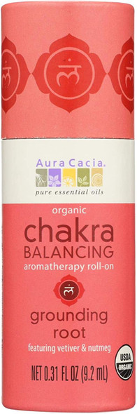 Aura Cacia Organic Chakra Balancing Aromatherapy Roll-on - Grounding Root - .31 Oz