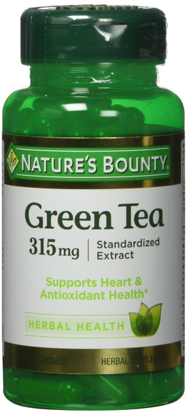 Nature's Bounty Green Tea Extract 315 mg (Contains EGCG), 200 Capsules (2 X 100 Count Bottles)