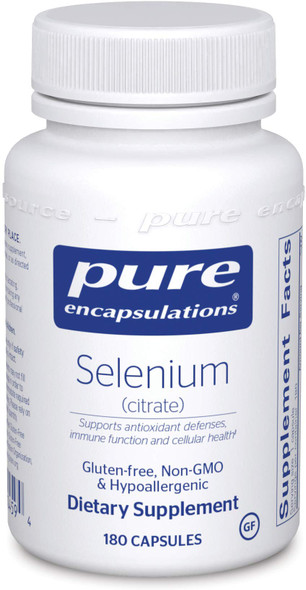 Pure Encapsulations - Selenium (Citrate) - Hypoallergenic Antioxidant Supplement for Immune System Support - 180 Capsules