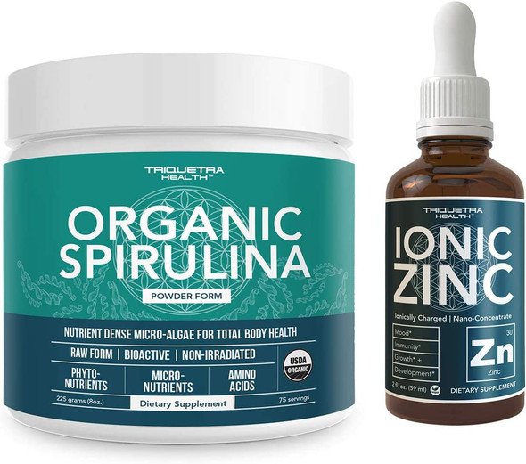 Organic Spirulina Powder Plus Liquid Ionic Zinc