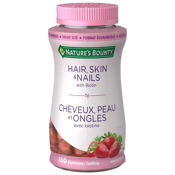 Nature's Bounty Hair Skin and Nails Gummies with Biotin Value Size, 165 ct.