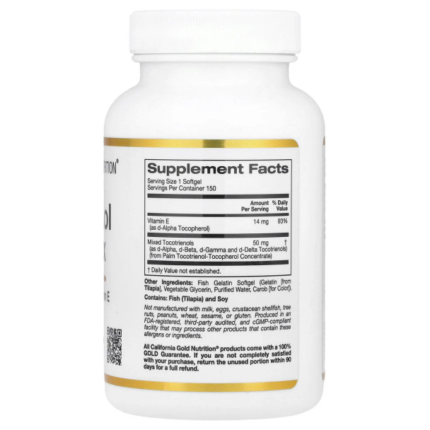 California Gold Nutrition Tocotrienol 150 Fish Softgels