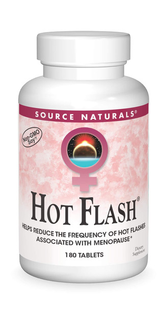 Source Naturals Hot Flash - Helps Reduce The Frequency Of Hot Flashes Associated With Menopause, Non-Gmo Soy - 180 Tablets - 60 Day Supply