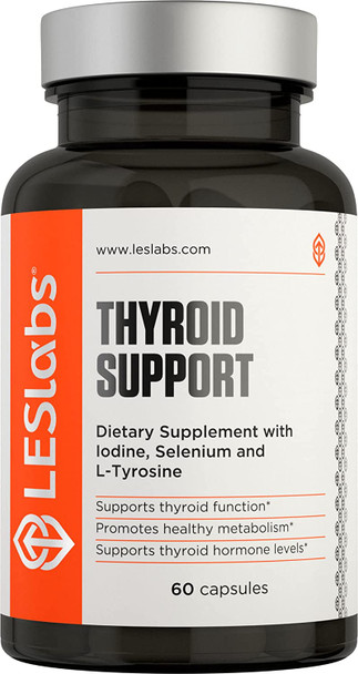 LES Labs Thyroid Support  Metabolic Health Thyroid Hormone Production Energy  Focus  Iodine LTyrosine Ashwagandha Selenium  Turmeric  60 Capsules