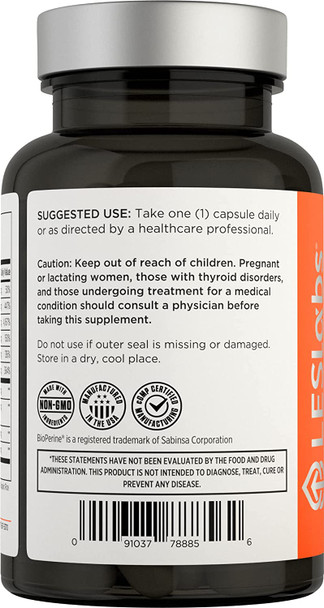 LES Labs Thyroid Support  Metabolic Health Thyroid Hormone Production Energy  Focus  Iodine LTyrosine Ashwagandha Selenium  Turmeric  60 Capsules