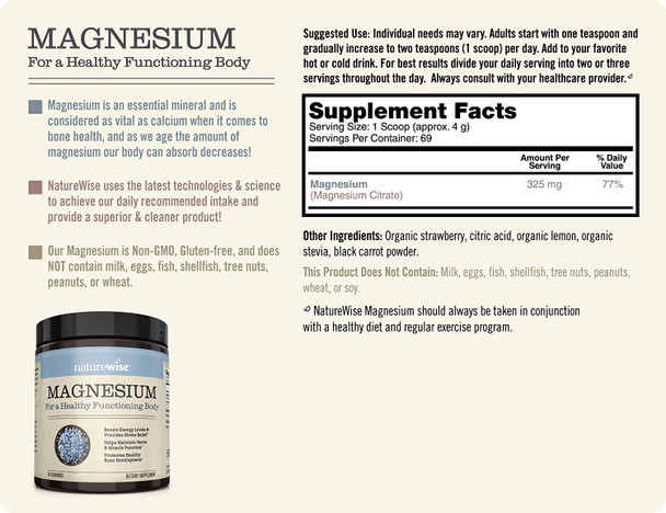 NatureWise Enhanced Collagen Peptides  Magnesium Powder Bundle for Healthy Hair Skin Nails Joints Muscle Function Bone Density Sleep Support