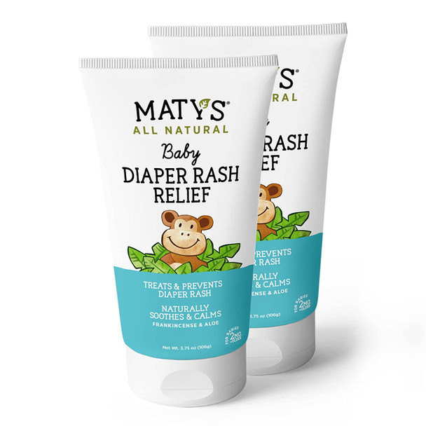 Matys Baby Diaper Rash Relief Ointment  Made With Organic Ingredients like Lavender Aloe and Zinc 3.75 Ounce 2 Pack