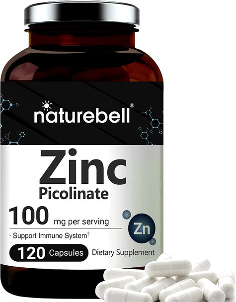 Double Strength Zinc 100Mg Zinc Picolinate Supplement 120 Capsules Zinc Vitamin And Immune Vitamins For Enzyme Function And Immune Support Nongmo And Made In Usa