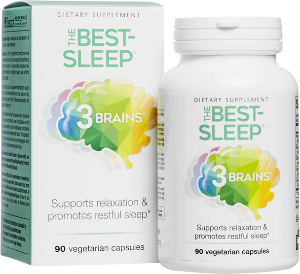 3 Brains by Natural Factors The BestSleep Natural Sleep Aid to Support Relaxation  Restful Sleep Vegan 90 Capsules 45 Servings