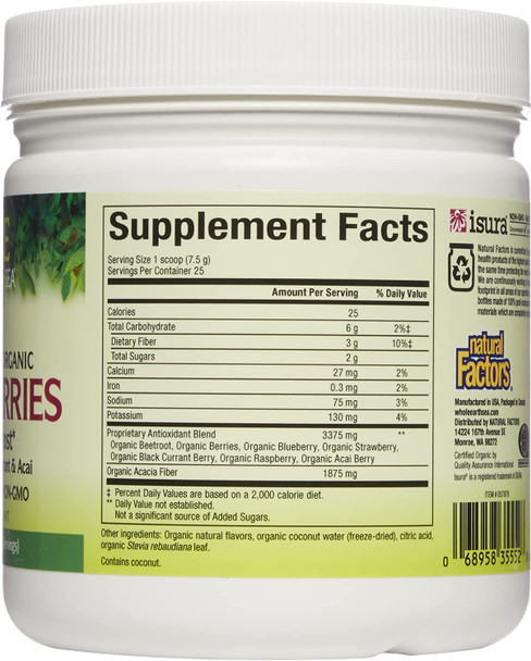Whole Earth  Sea from Natural Factors Beets  Berries Antioxidant Boost with Beets Acai  More 6.6 oz Powder