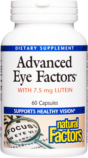 Natural Factors Advanced Eye Factors Antioxidant Support for Healthy Vision with Lutein and Zeaxanthin 60 Capsules