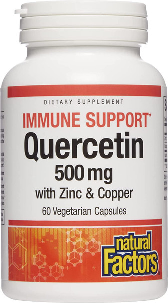 Natural Factors Quercetin with Zinc  Copper 500 mg 60 Vegetarian Capsules