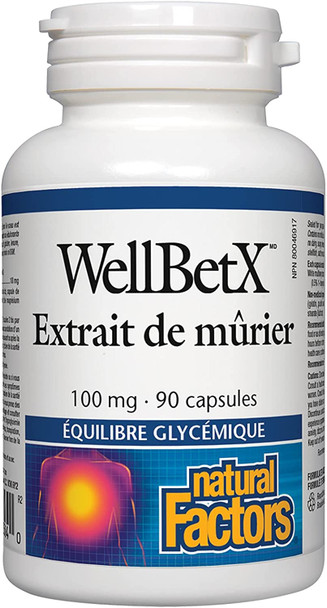 Natural Factors  WellBetX Mulberry Extract Herbal Antioxidant Support 90 Capsules