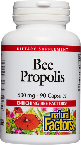 Natural Factors Bee Propolis Extract 500 mg Supports a Healthy Immune System 90 capsules 90 servings
