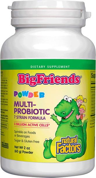 Big Friends MultiProbiotic Powder by Natural Factors Childrens Digestive Probiotic 2 Oz