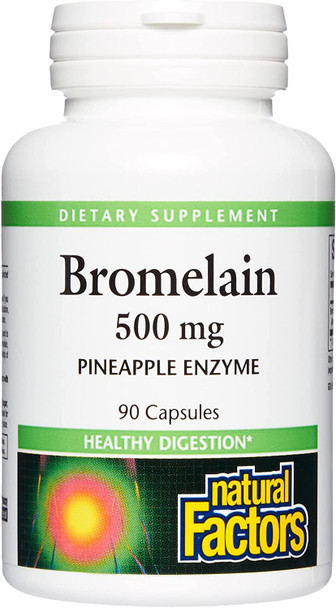 Natural Factors  Bromelain 500mg Natural Support for Healthy Digestion 90 Capsules