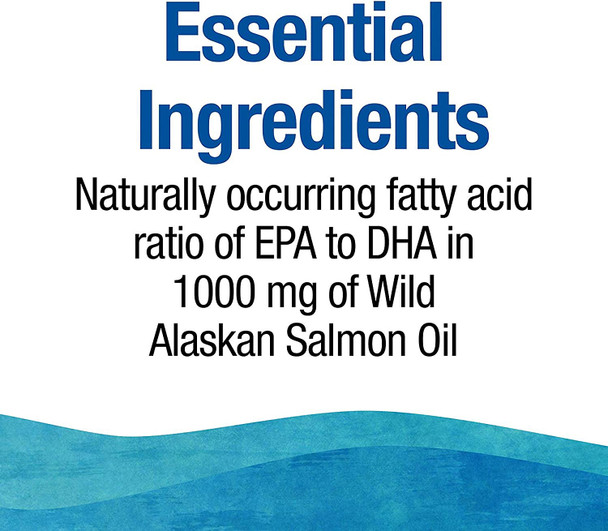 Omega Factors by Natural Factors Wild Alaskan Salmon Oil Supports Heart and Brain Health with Omega3 DHA and EPA 90 Softgels