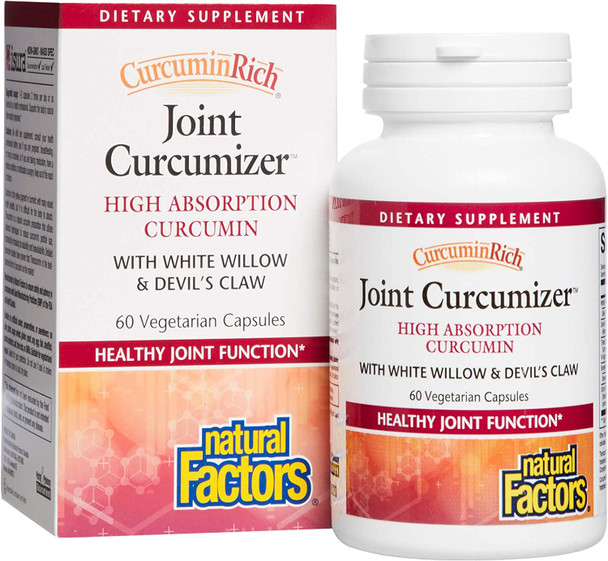 CurcuminRich Joint Curcumizer by Natural Factors Support Healthy Joints Heart and Natural Inflammatory Response with White Willow 60 Capsules 30 Servings
