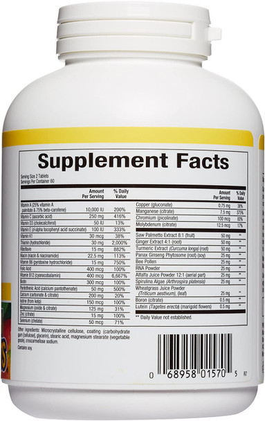 Natural Factors Mens MultiStart Daily Multivitamin Nutritional Support for Immune Health and Energy 120 tablets 60 servings