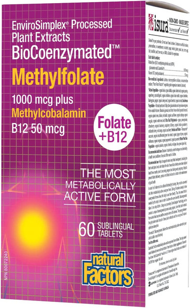 BioCoenzymated Methylfolate 1000 mcg Natural Factors 60 Tabs