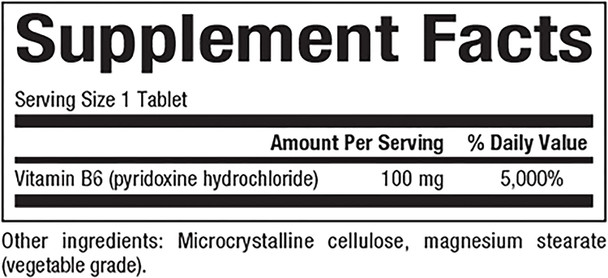 Vitamin B6 Pyridoxine HCL 100mg 90 Tablets