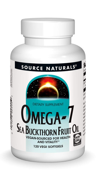 Source Naturals Omega-7 Sea Buckthorn Fruit Oil - Non-GMO, Vegan-Sourced - 120 Softgels