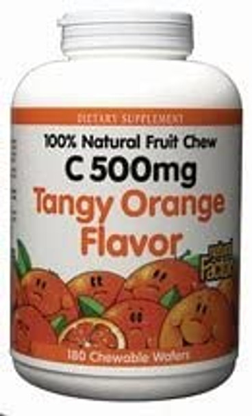 Natural Factors  Natural Fruit Chews C Tangy Orange   180 wafers