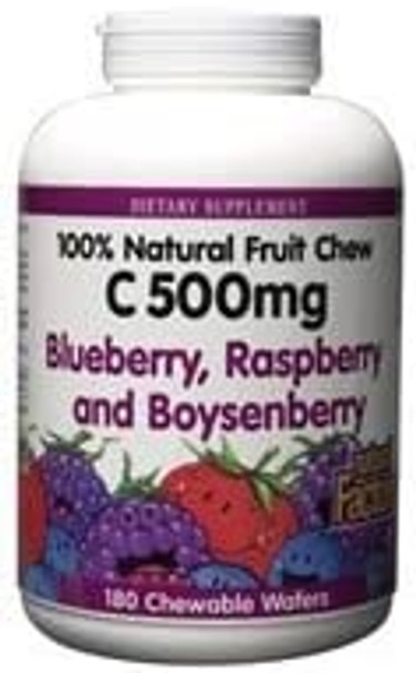 Natural Factors  Natural Fruit Chews C Blueberry/Raspberry/Boysenberry   180 wafers