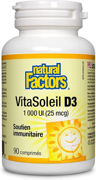 Natural Factors Vitamin D  1000 IU  90 Tablets