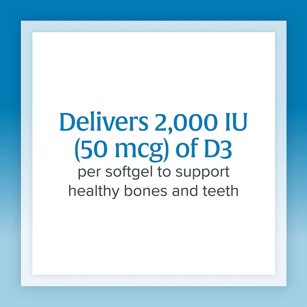 Natural Factors Vitamin D3 2000 IU 50 mcg Supports Strong Bones Muscles and Immune Function 120 Softgels