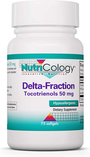 NutriCology DeltaFraction Tocotrienols 50 mg  Vitamin E Heart/Brain  75 Softgels