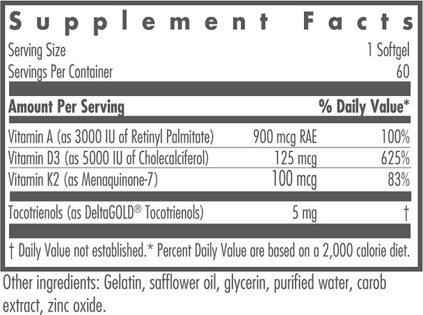 NutriCology  Vitamin D3 Complete 5000  High Potency for Bone and Immunce Support  60 Softgels