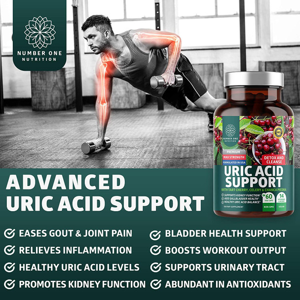 N1N Premium Tart Cherry Capsules and Uric Acid Support All Natural Supplements to Support Joint Health Uric Acid Cleanse and Energy Levels 2 Pack Bundle