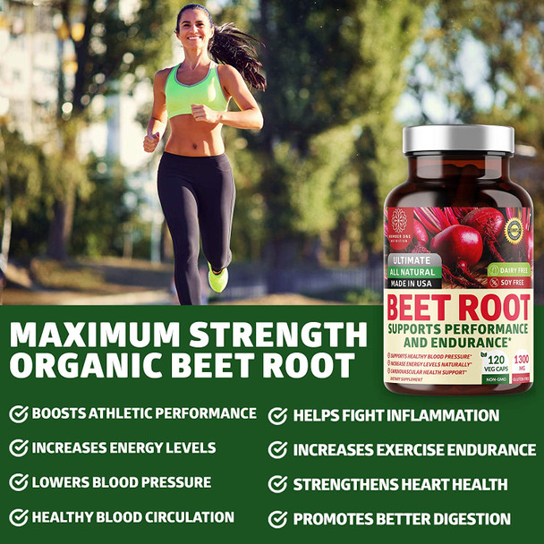 N1N Premium Blood Pressure Support and Organic Beet Root All Natural Supplements to Support Blood Pressure Levels and Improve Energy 2 Pack Bundle