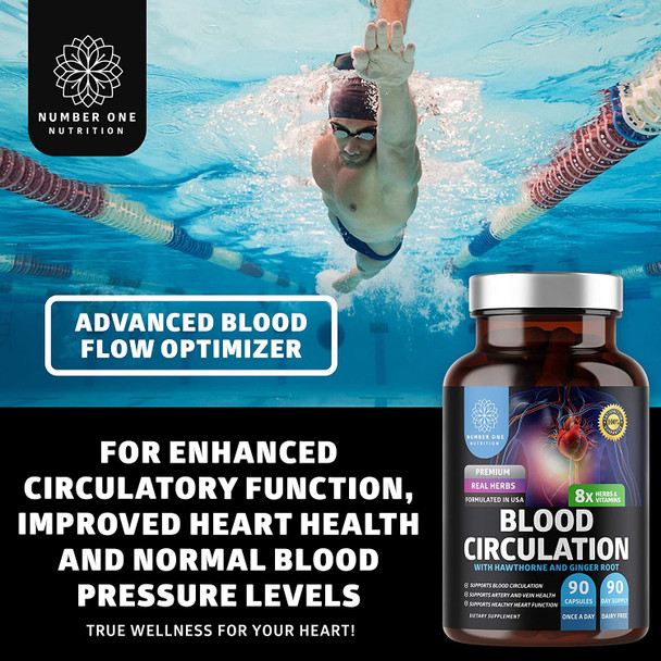 N1N Premium Blood Circulation Supplement 8 Powerful Herbs  Vitamins and Adrenal Support  Cortisol Manager 13 Potent Ingredients Max Absorption to Support Heart Health Blood Circulation and Mo