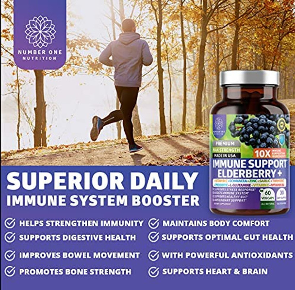 N1N Premium Elderberry Gummies Vitamin C  Zinc and Immune Support Booster 10 Potent Ingredients to Support Gut Health and Boost Immunity 2 Pack Bundle