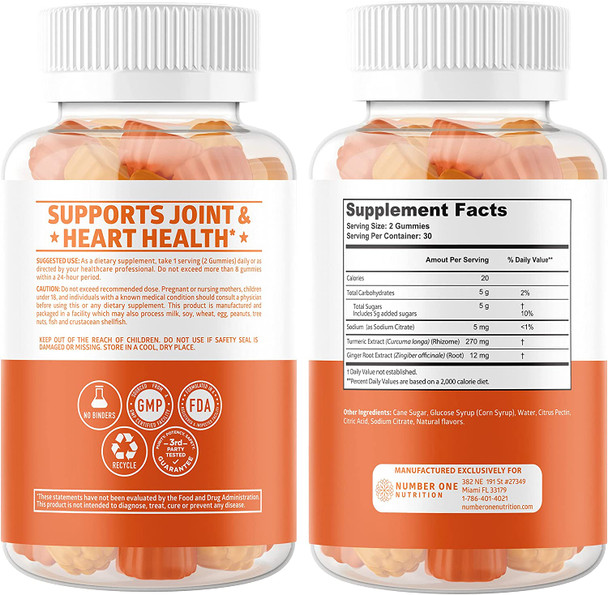 N1N Premium Turmeric Curcumin Gummies Max Strength and Immune Support Booster 10 Potent Ingredients to Support Joint Health and Overall Wellness 2 Pack Bundle