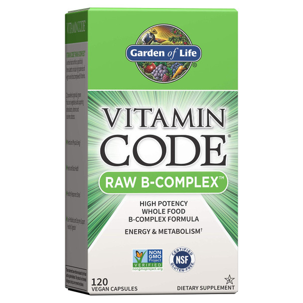 Garden of Life Vitamin B Complex - Vitamin Code Raw B Vitamin Whole Food Supplement, Vegan, 120 Capsules, Packaging May Vary