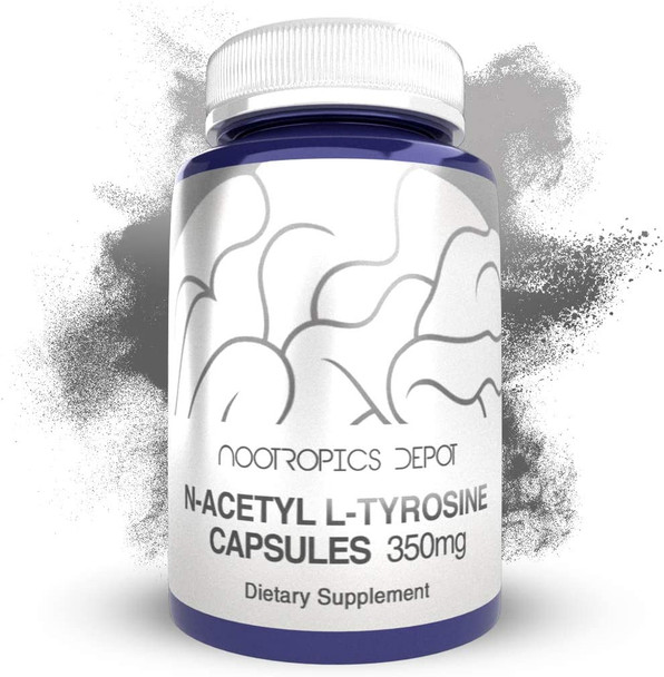 NAcetyl LTyrosine Capsules  350mg  120 Count  NALT  Amino Acid Supplement  Natural Nootropic Supplement  Supports Memory Learning and Focus  Supports Healthy Stress Levels