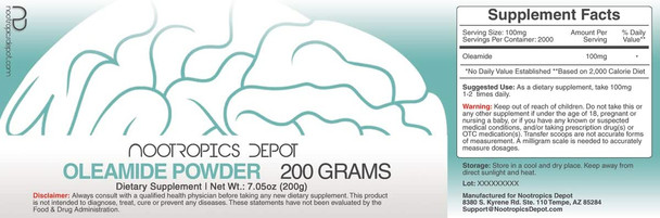 Oleamide Powder  200 Grams  Sleep Support Supplement  Supports Healthy Stress Levels  Promotes Relaxation