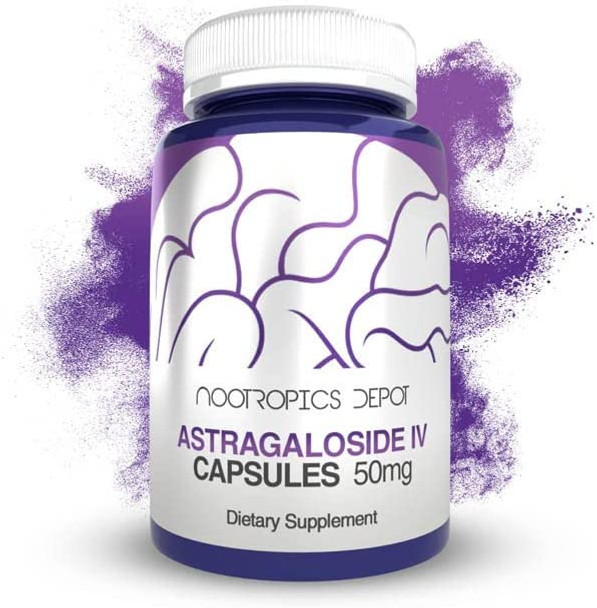 Astragaloside IV Capsules  50mg  90 Count  Neuroprotective Immune Support Lengthens Telomeres Astragalus membranaceus  Nootropics Depot