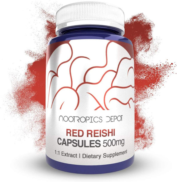 Red Reishi Mushroom Capsules  500mg  180 Count  Ganoderma lucidum  Organic Whole Fruiting Body Mushroom Extract  Supports a Healthy Immune System